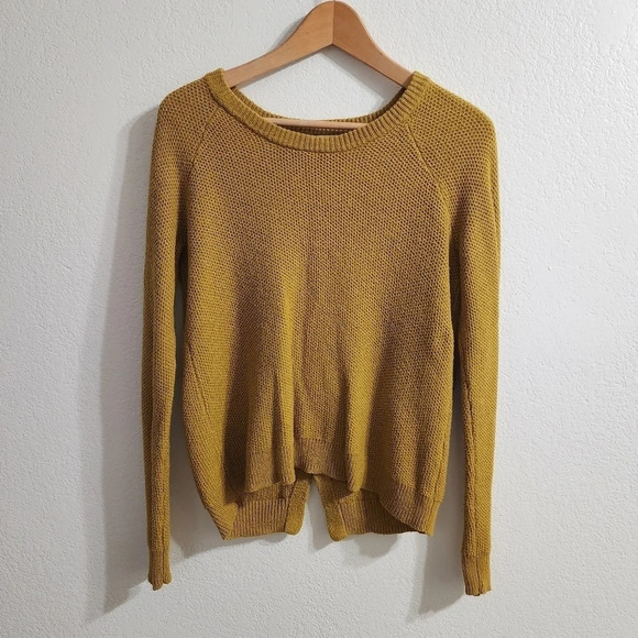 MADEWELL Province Cross-back Pullover Sweater In Savannah Moss Yellow Size XS - Picture 2 of 11